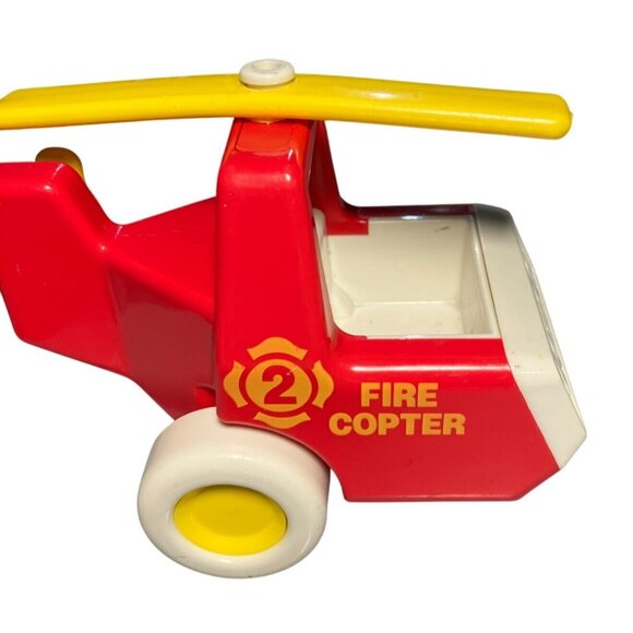 Bandai Tonka 1987 Fire Copter Toy Helicopter Red & Yellow Plastic Model - Picture 2 of 11